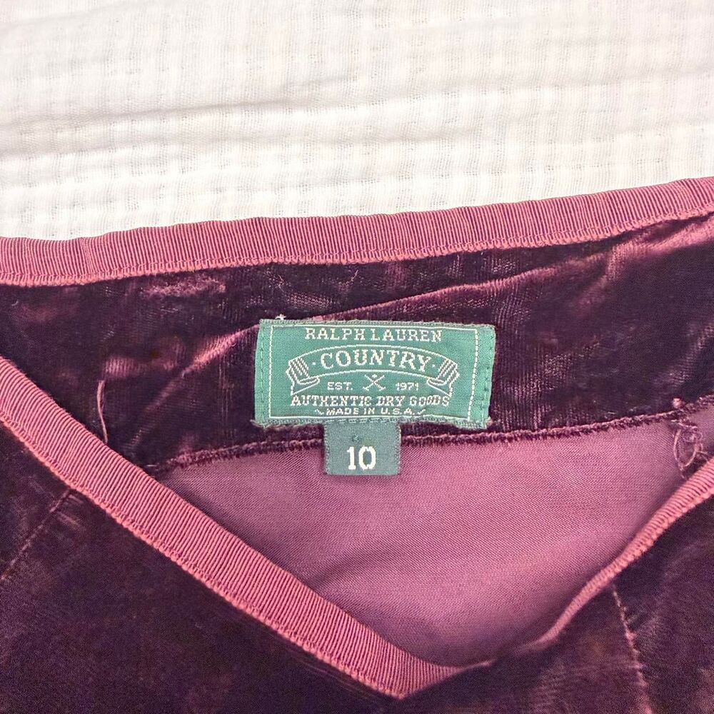 ralph lauren country vintage burgundy crushed velvet maxi skirt - Picture 2 of 4